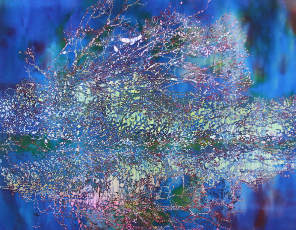 「樹,夢を見る」木綿、蝋、糸、染料　F50 2012