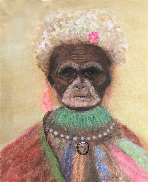 „Mitochondrische Eva III“, Mixed Media auf Leinwand