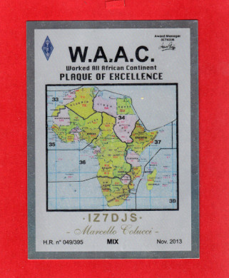Award Manager per il diploma W.A.A.C. IK7NXM 