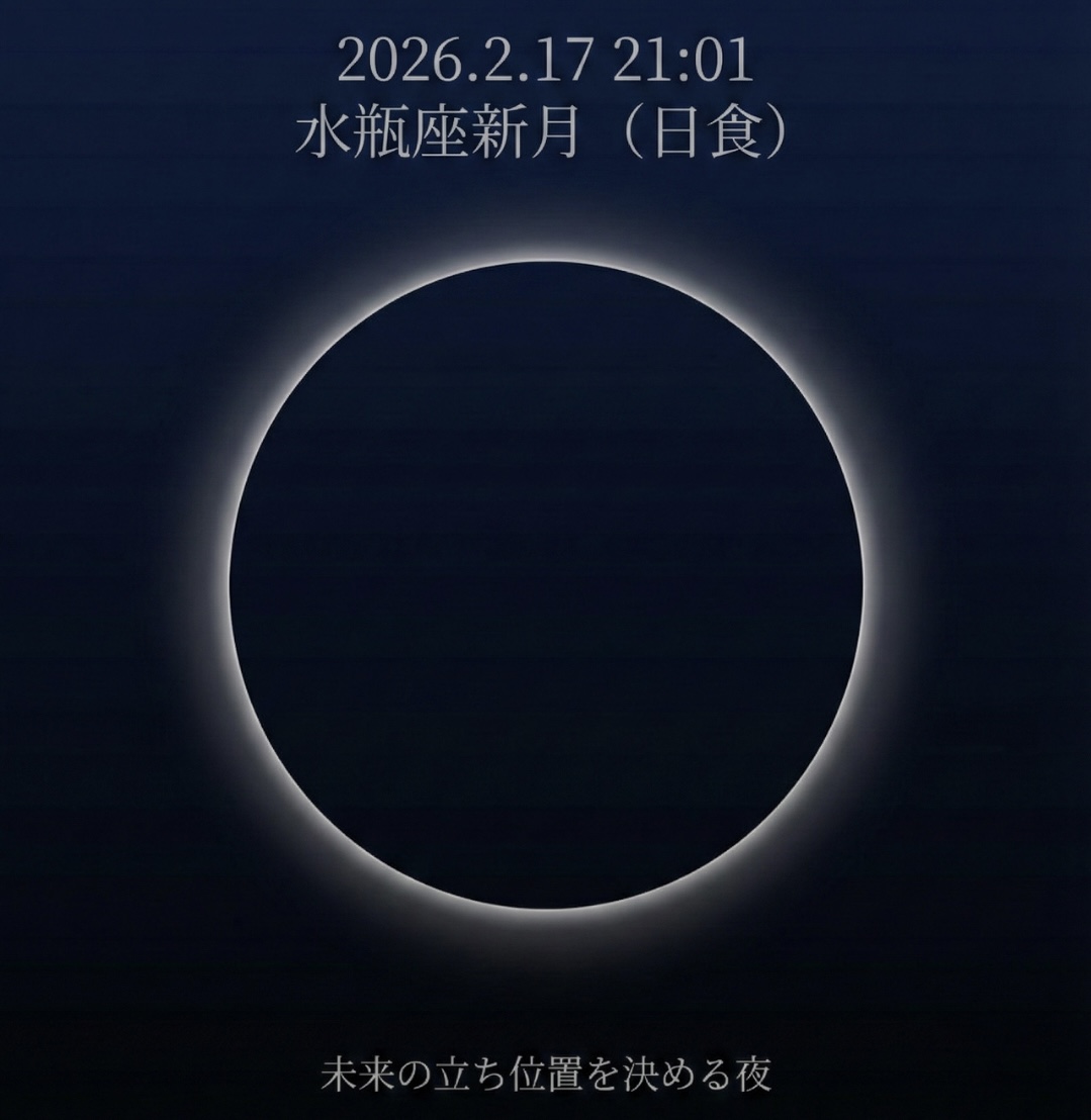 2026.02.17 21:01  水瓶座新月（日食）｜未来の立ち位置を決める夜