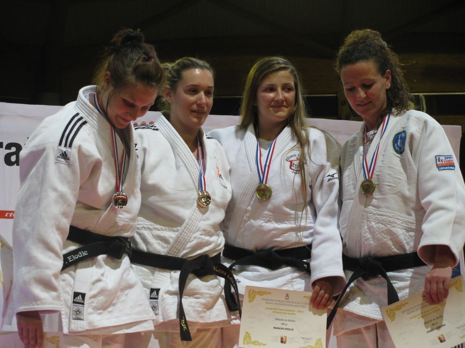 Podium de la Coupe de France catégorie seniors filles -78 kg