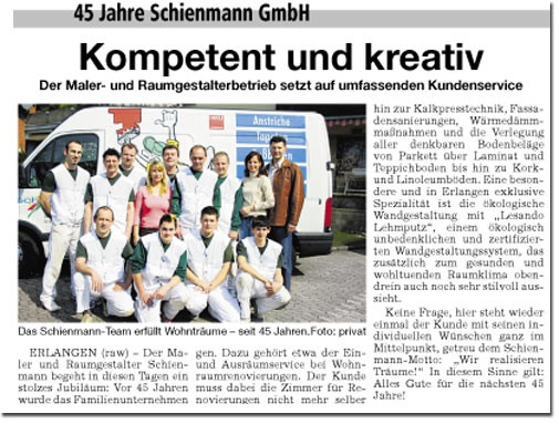 45 Jahre Schienmann Jubiläum, erfüllte Wohnträume, 