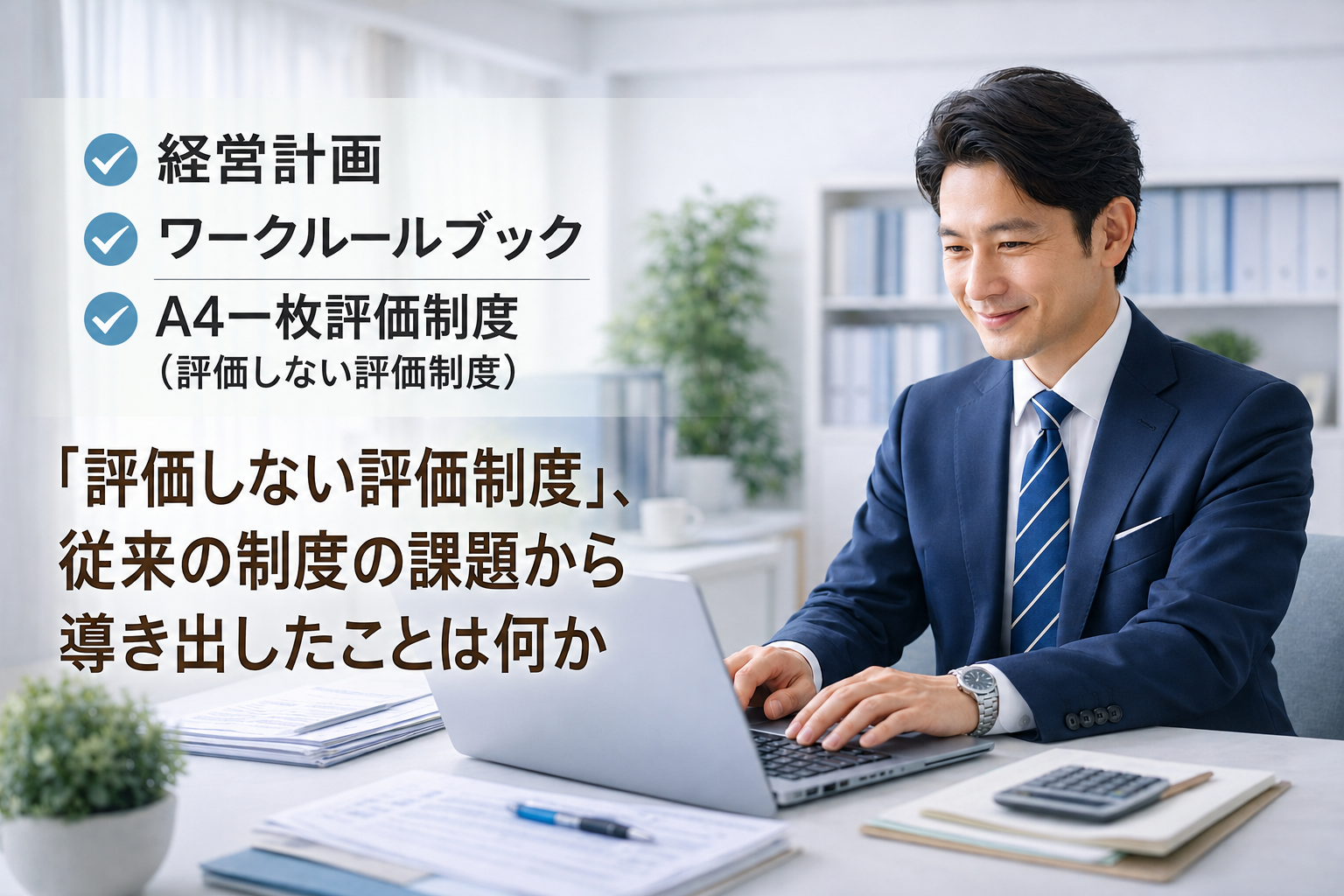 「評価しない評価制度」において、従来の制度の課題から導き出したことは何ですか