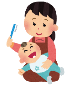 （イラスト）赤ちゃんの歯磨き