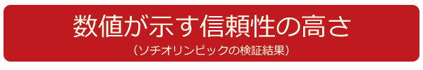 数値が示す信頼性の高さ （ソチオリンピックの検証結果）