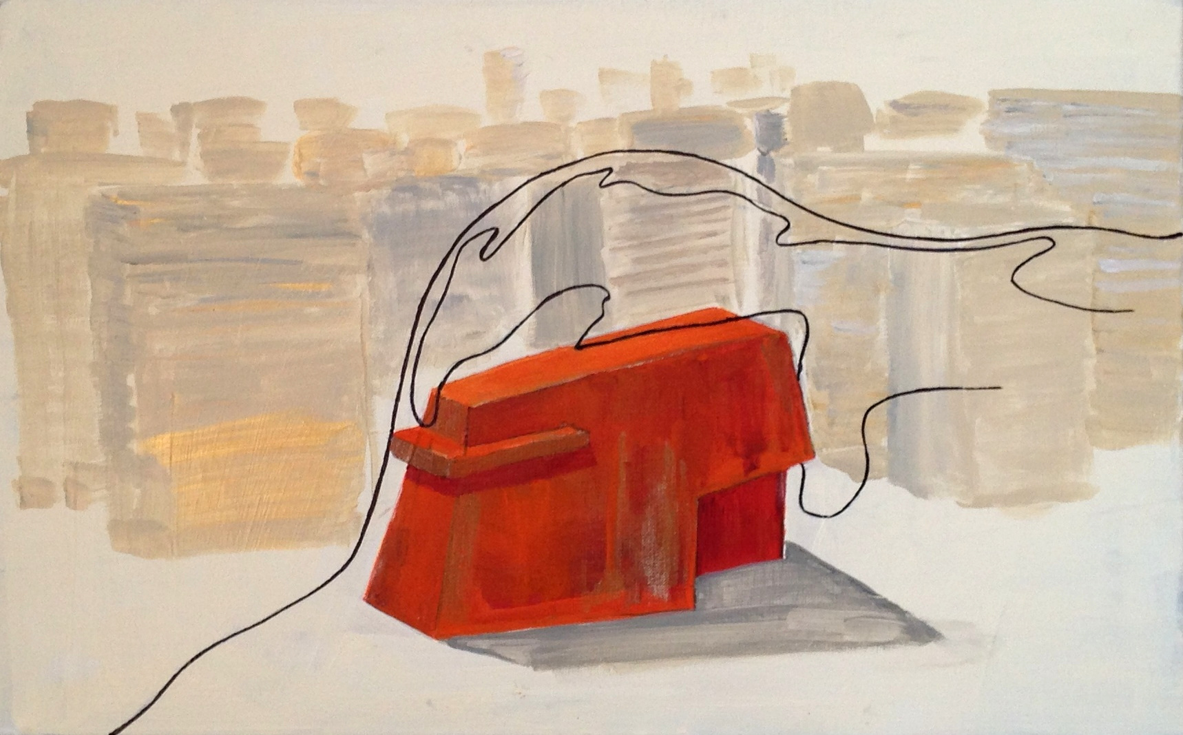 airprocess on the structure of corten steel , acrylic  2014