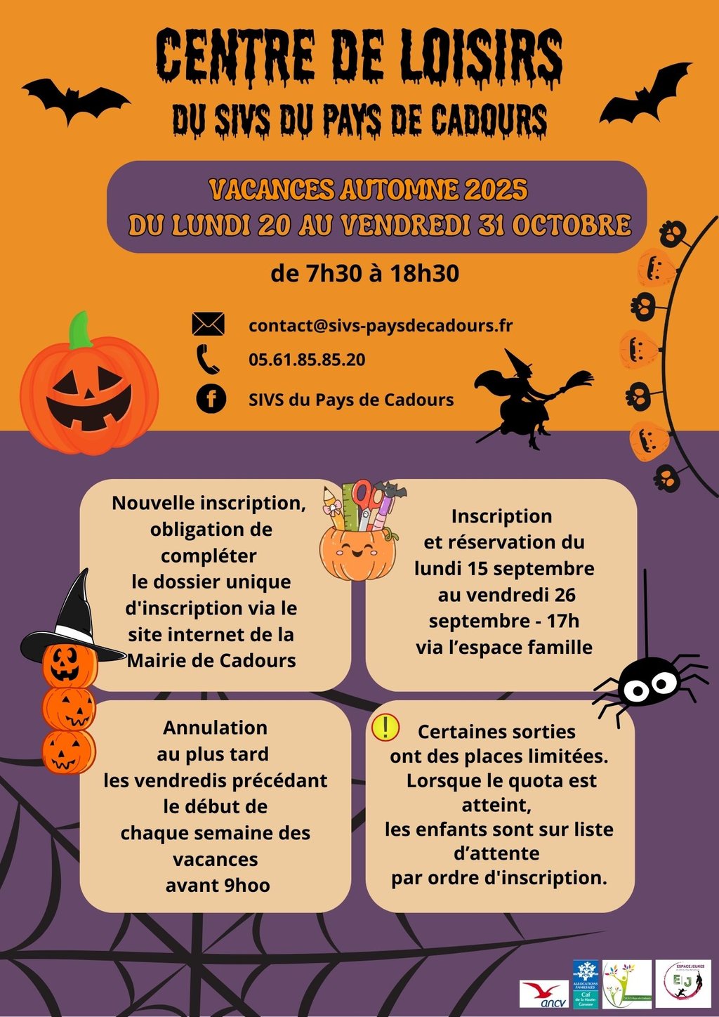 Programmes Centre de Loisirs Vacances Automne 2025 du SIVS.