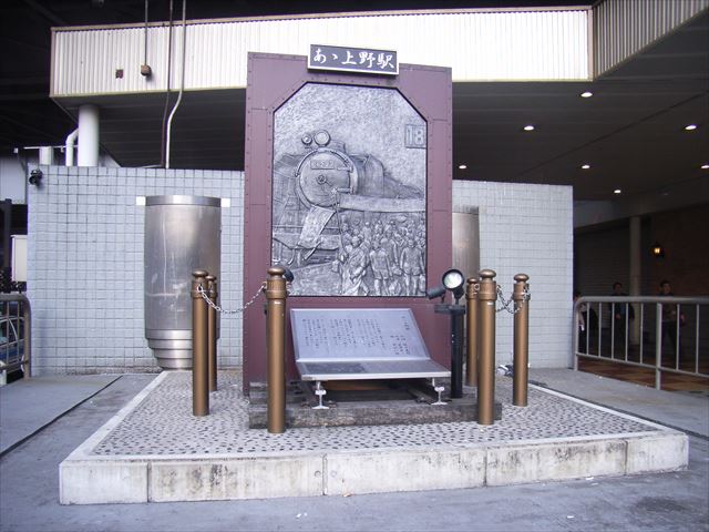 「あゝ上野駅」の碑