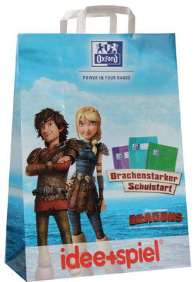 Taschen Papier mit Papiergriff Flachbandgriff 5 fach gefalteter Innenflachhenkel Griff innen eingeklebt
