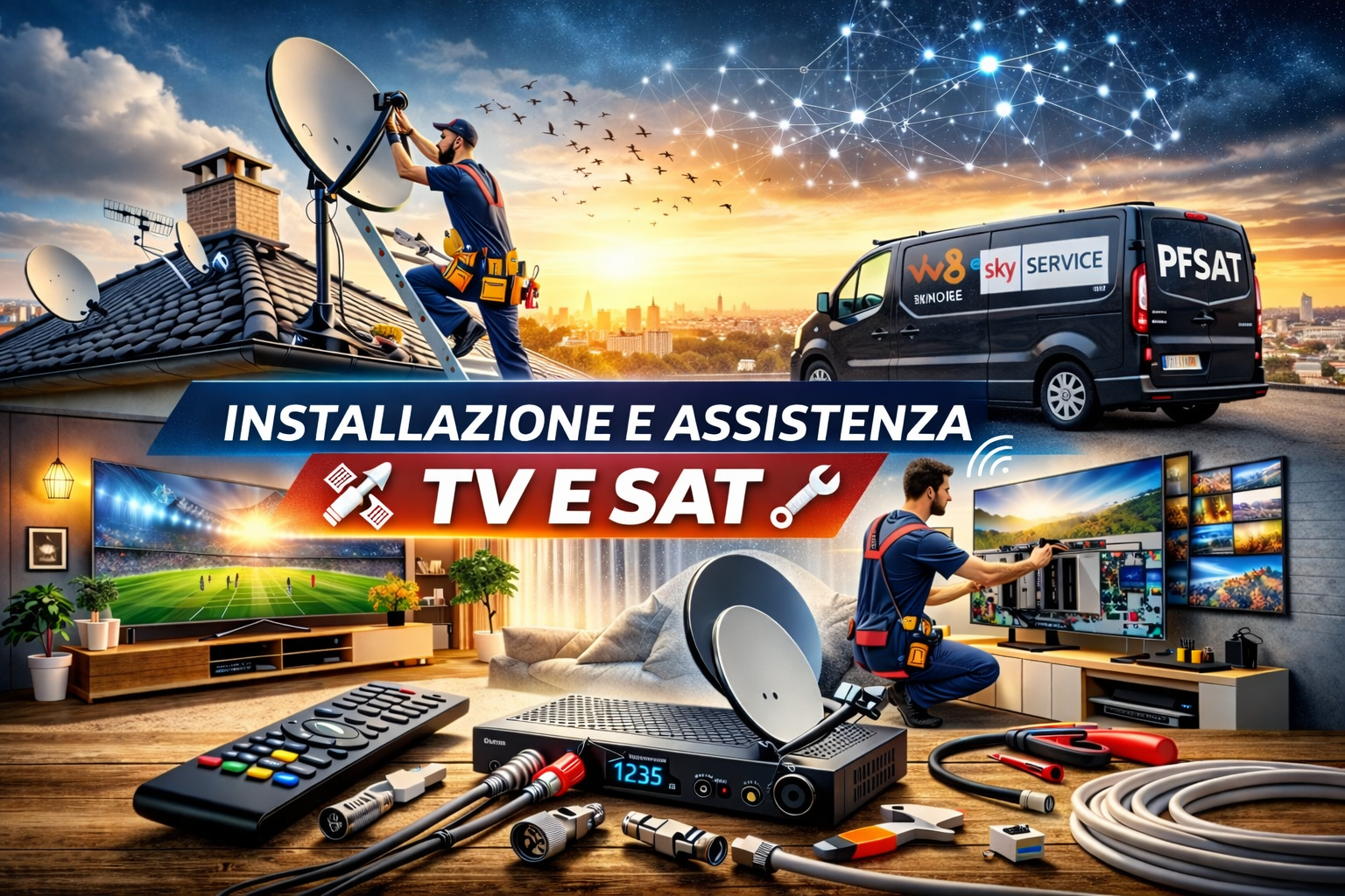 Antennista Sky Service installazione antenna TV e Internet FWA a Pordenone