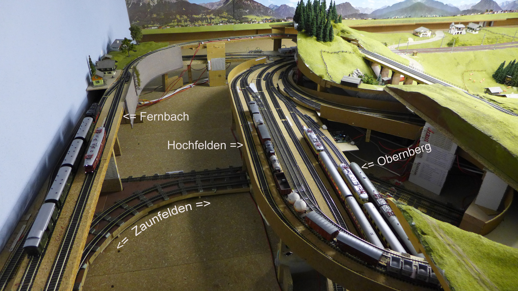 Vier von meinen 16 dezentral angeordneten Schattenbahnhöfen