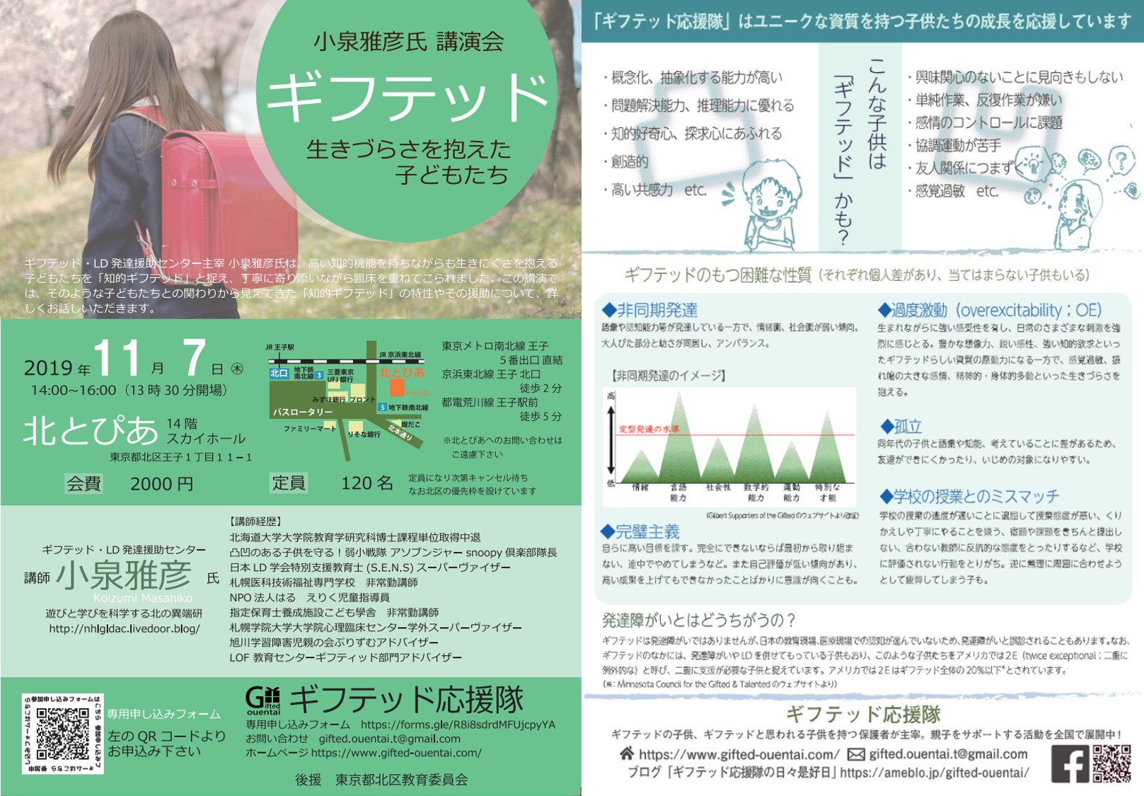 11月7日 木 小泉雅彦氏講演会in東京都北区 ギフテッド 生きづらさを抱えた子どもたち ギフテッド応援隊
