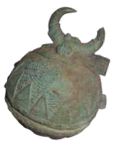 b. Bronze small bell (D10 cm) found near a drum in Ongbah grounds