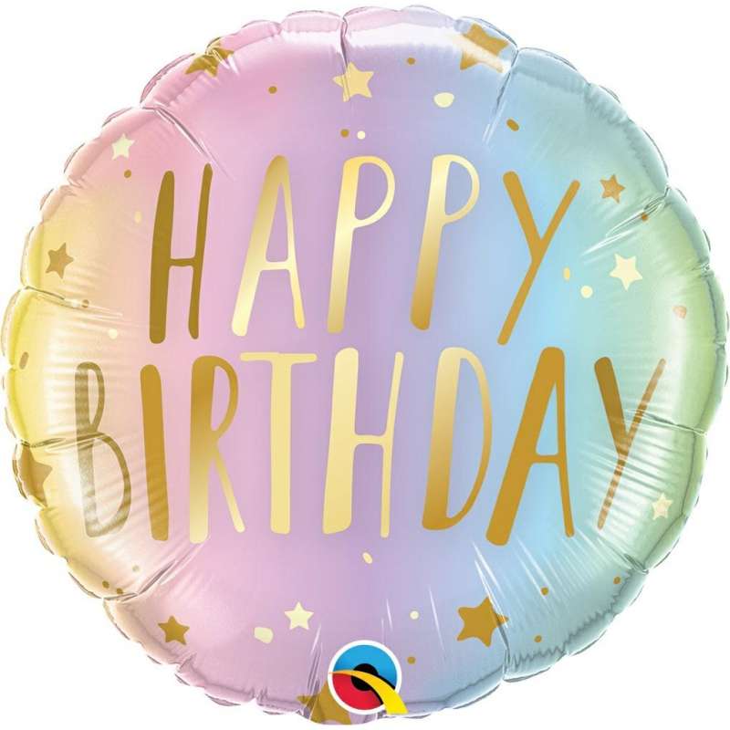 testo Happy birthday colorata con palloncini Stock Illustration