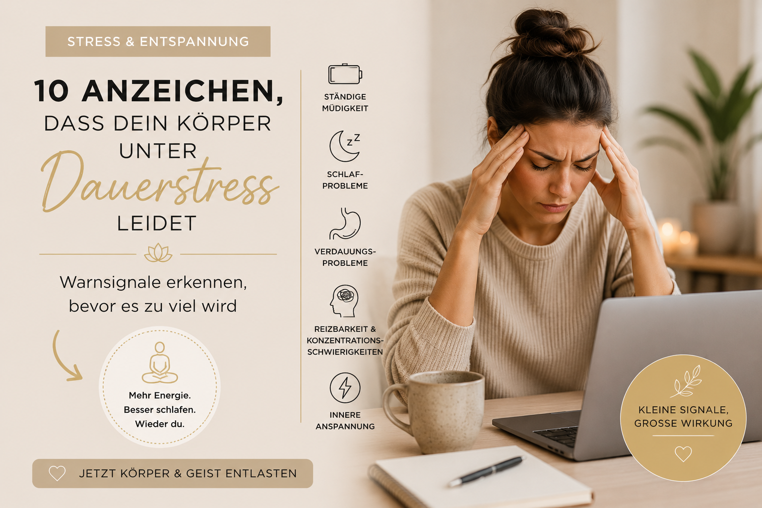 10 Anzeichen, dass dein Körper unter Dauerstress leidet