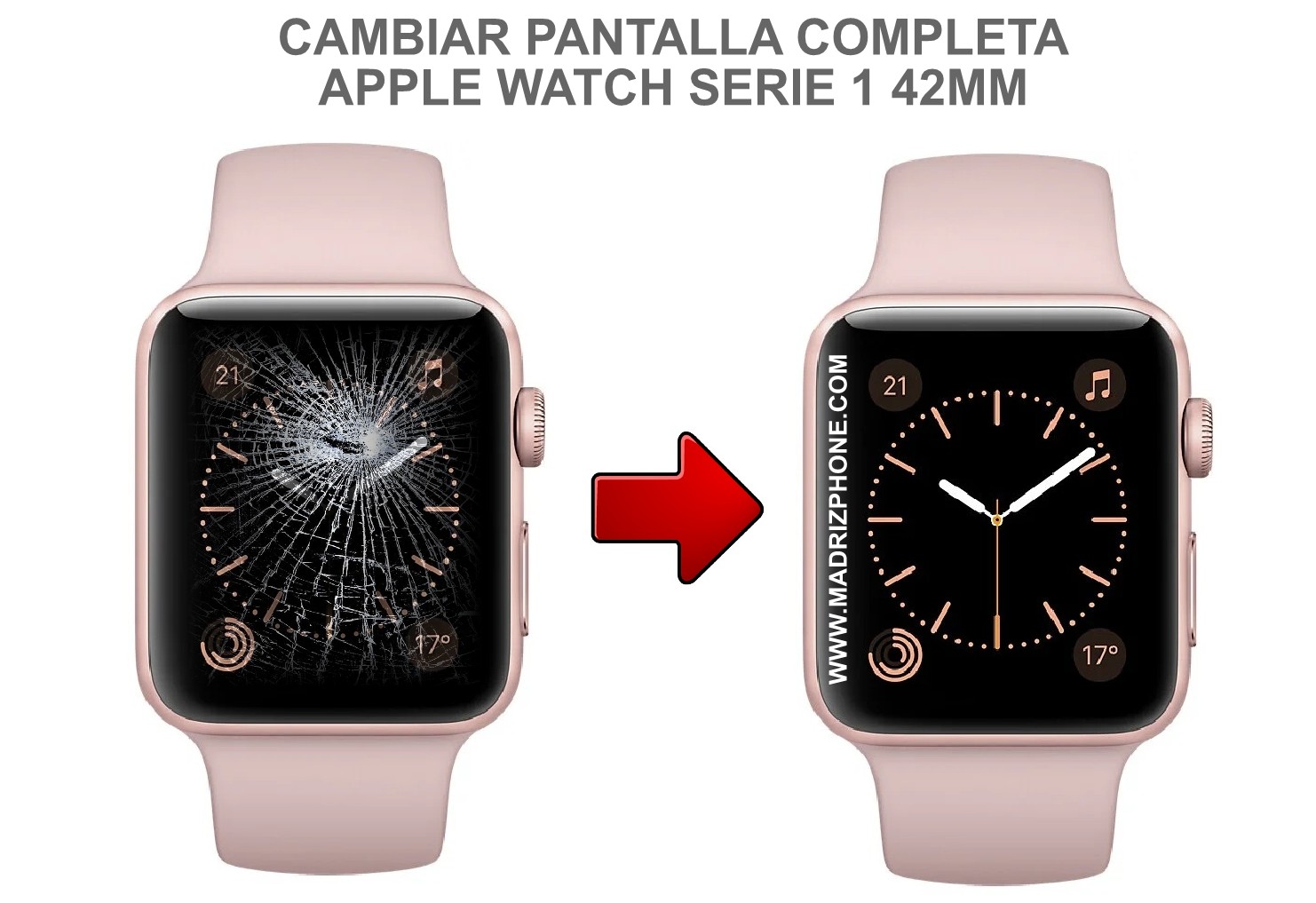 Reparar APPLE WATCH 1 38mm 42mm Barato en MADRID Servicio Tecnico Reparacion y Liberacion de Moviles tablet en Madrid Cambio de pantallas en 1 hora accesorios venta de moviles