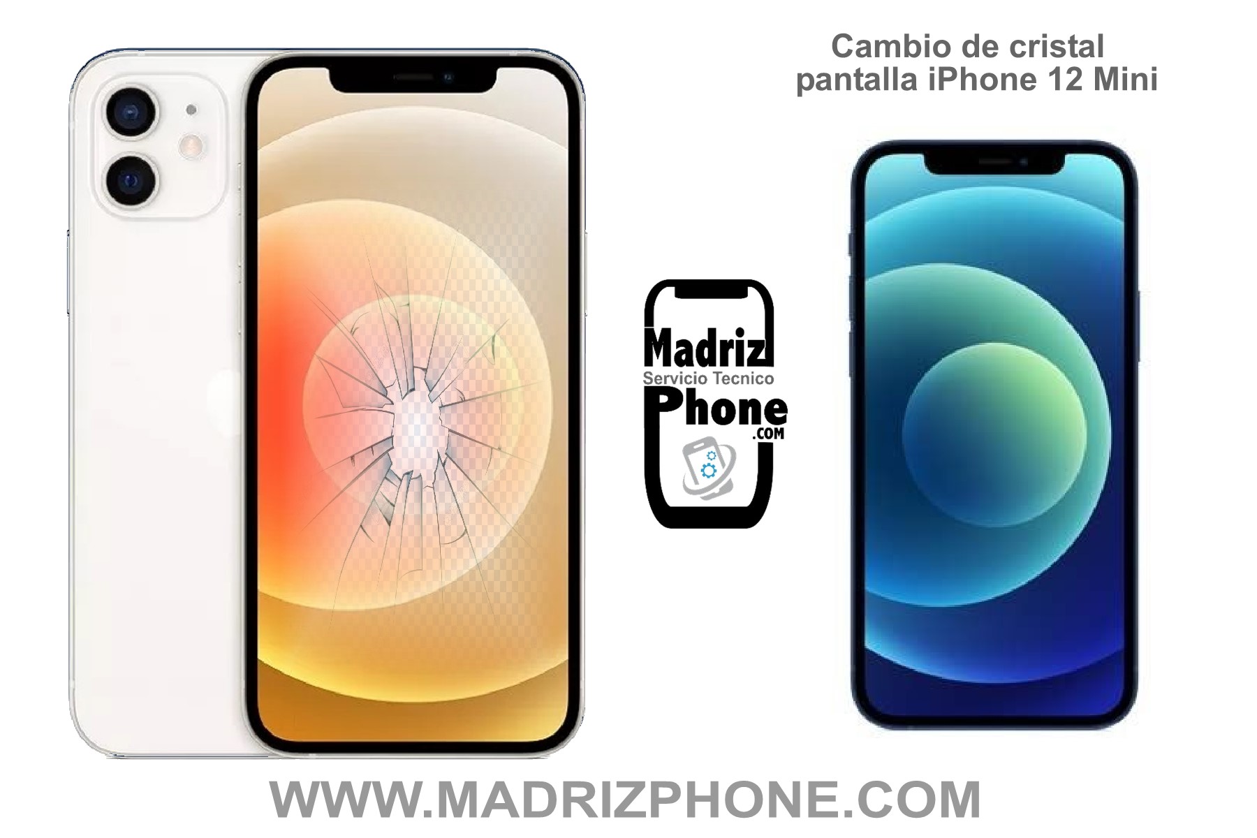 REPARAR en el ACTO Apple iPhone 12 Mini en MADRID 79€ Garantía - Servicio  Tecnico Reparacion y Liberacion de Mòviles,tablet en Madrid, Cambio de  pantallas en 1 hora, accesorios,venta de moviles