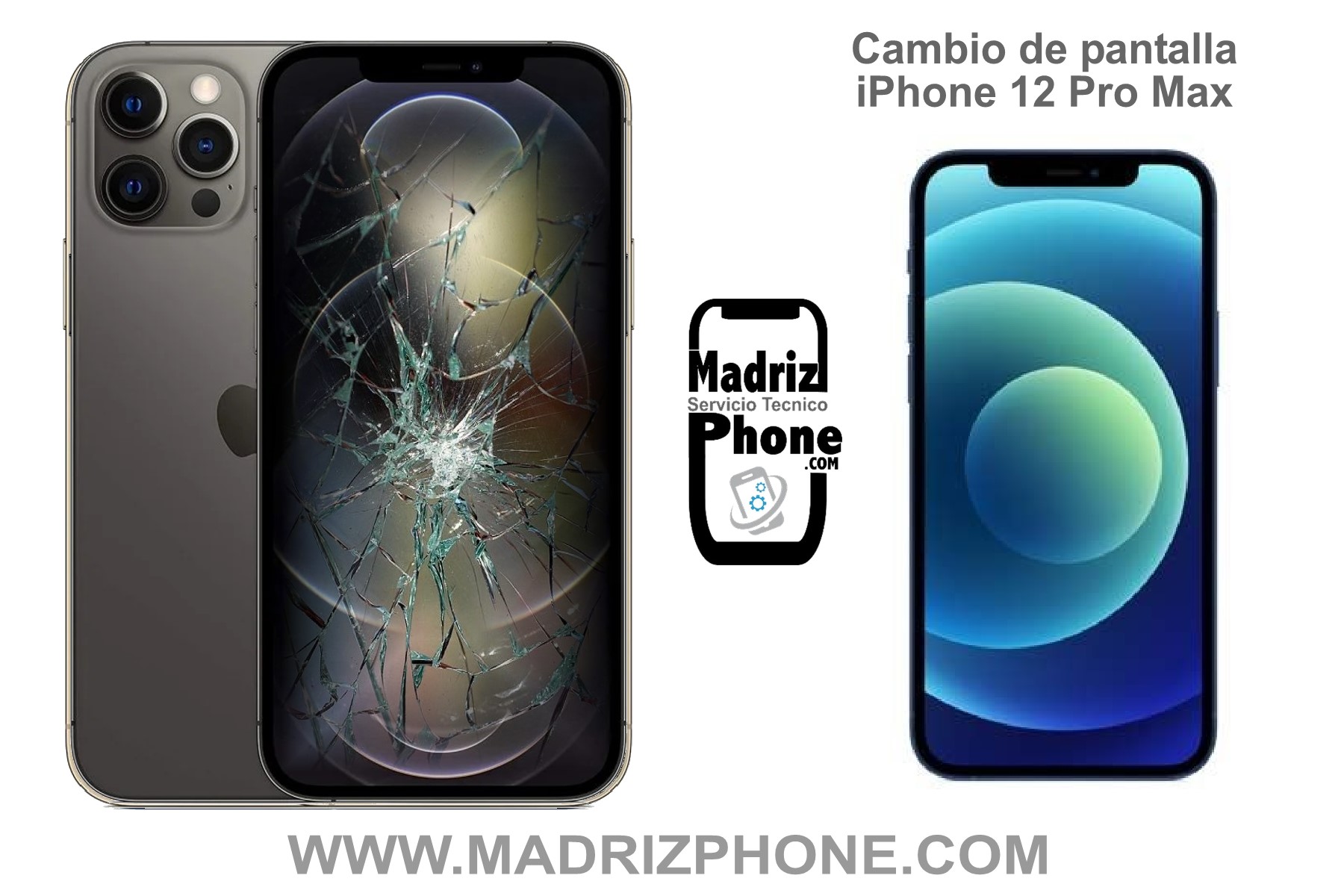 REPARAR en el ACTO Apple iPhone 12 Pro Max en MADRID 110€ Garantía -  Servicio Tecnico Reparacion y Liberacion de Mòviles,tablet en Madrid,  Cambio de pantallas en 1 hora, accesorios,venta de moviles
