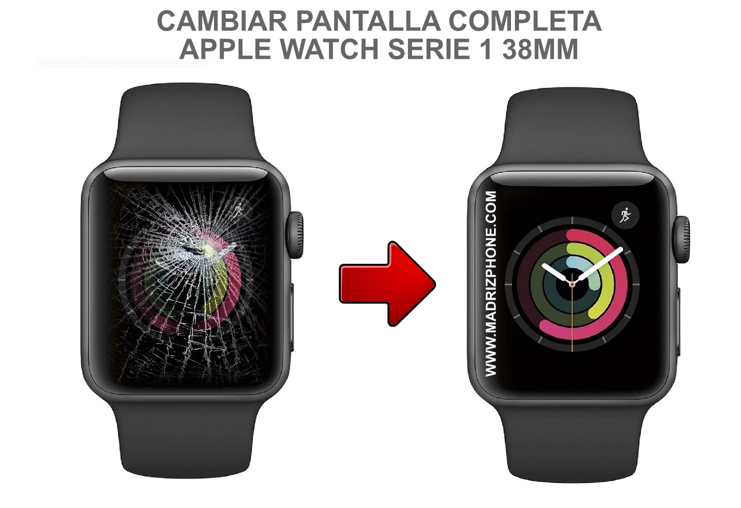 Reparar APPLE WATCH 1 38mm / 42mm Barato en MADRID - Servicio Tecnico  Reparacion y Liberacion de Mòviles,tablet en Madrid, Cambio de pantallas en  1 hora, accesorios,venta de moviles