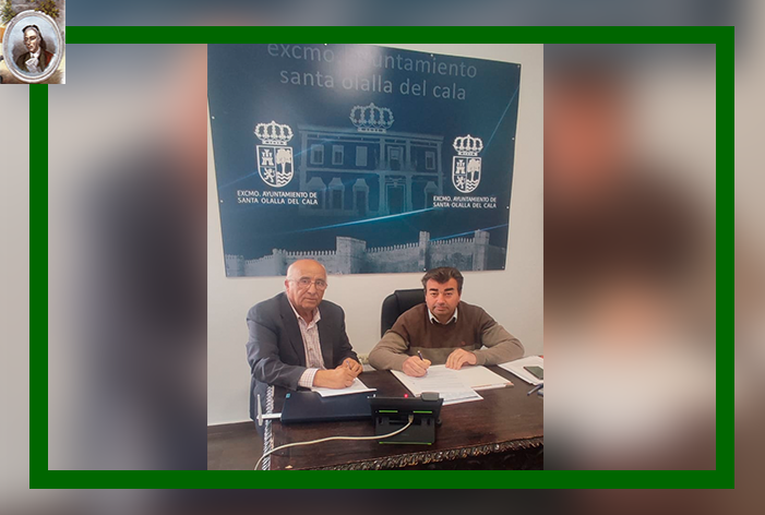 La AAET ‘Pedro Romero’ firma un convenio de colaboración con el Excmo. Ayto. de Santa Olalla del Cala de cara al Proyecto de Fomento de la Cultura Taurina 2023