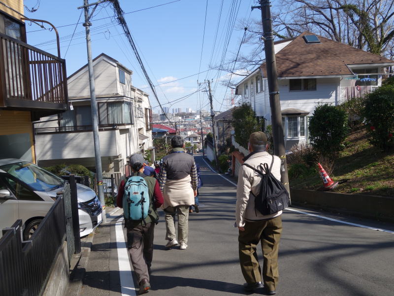 前方は綱島の街並み