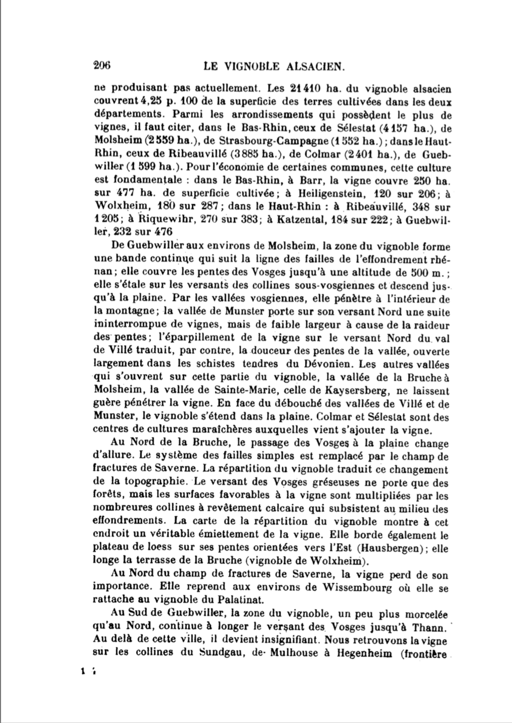  "Le vignoble alsacien" article de André Lucius publié en 1922 dans les Annales de Géographie t. 31, n°171, 1922. pp. 205-214