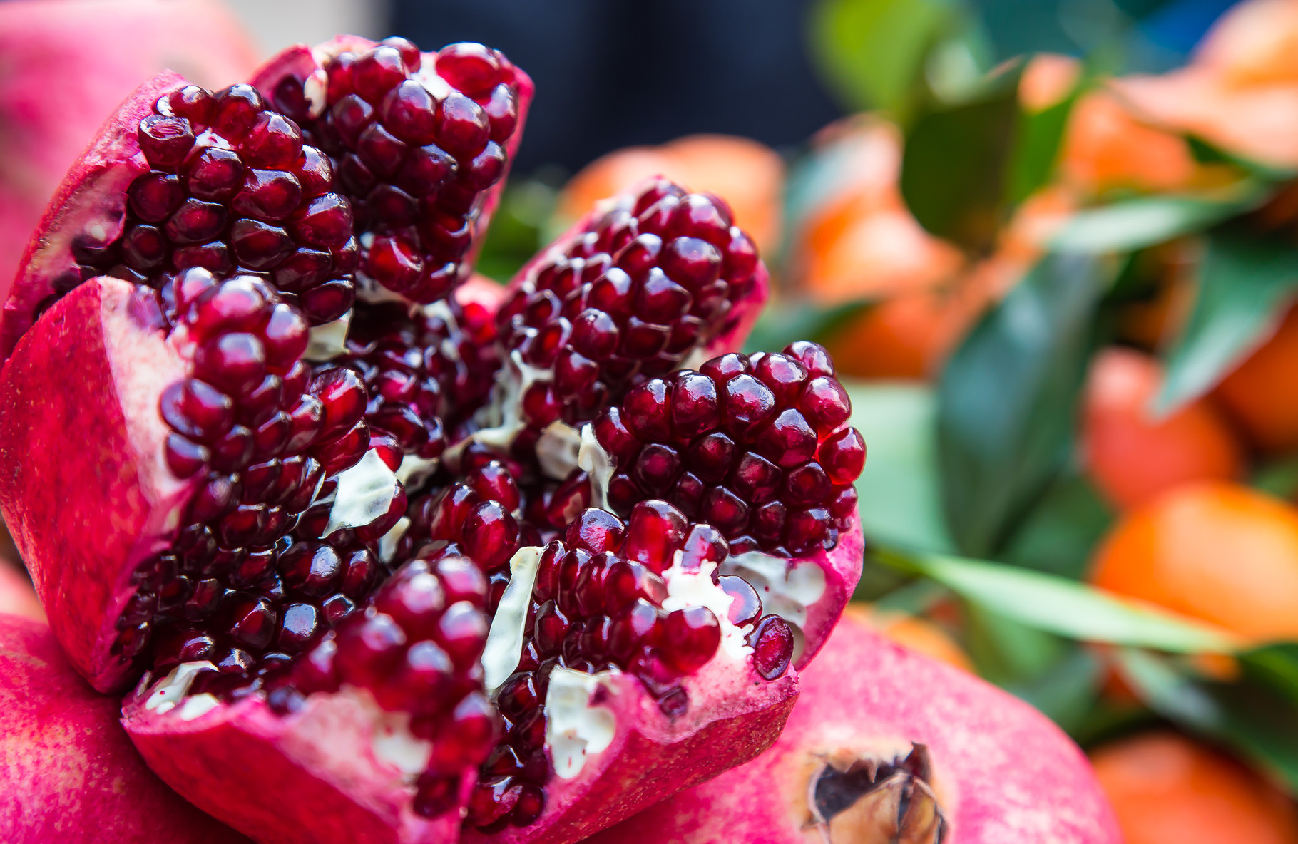 inside out, pomegranate