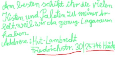 Meine Addrese Adresse