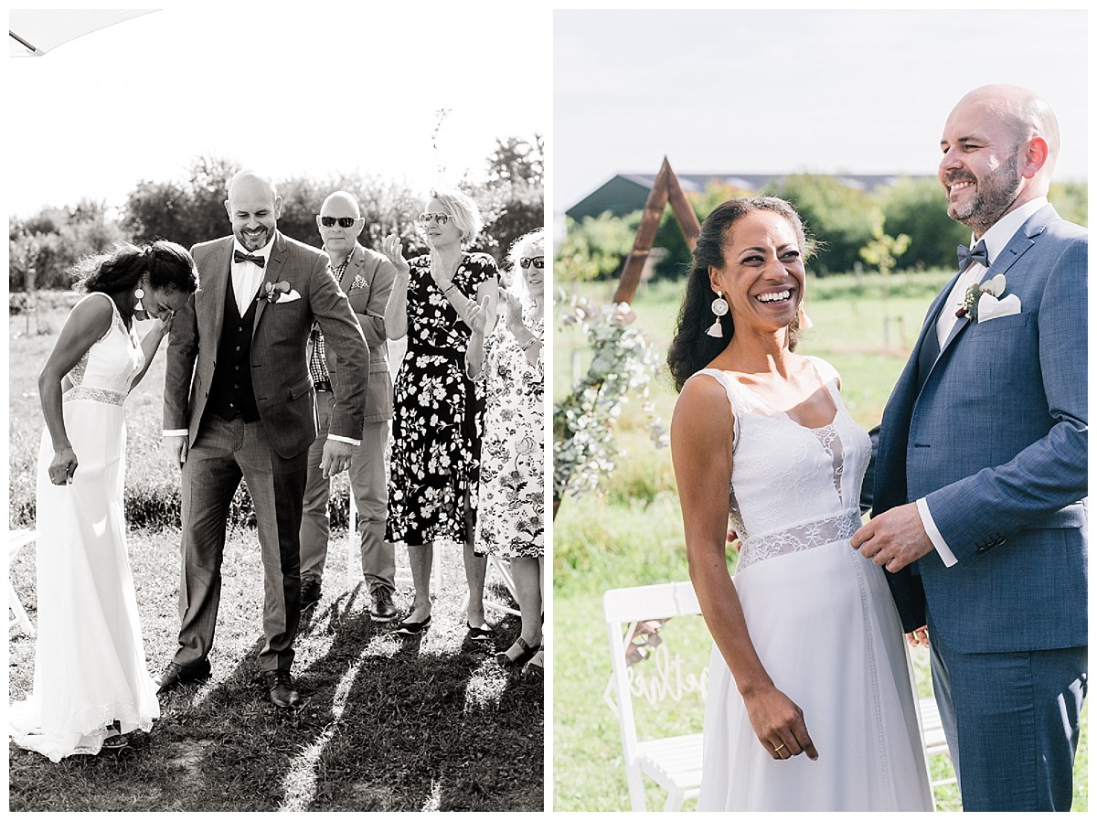 Brautpaar Neimeshof Kempen boho Hochzeit freie Trauung Scheunenhochzeit Hochzeitsfotograf Niederrhein Jane Weber