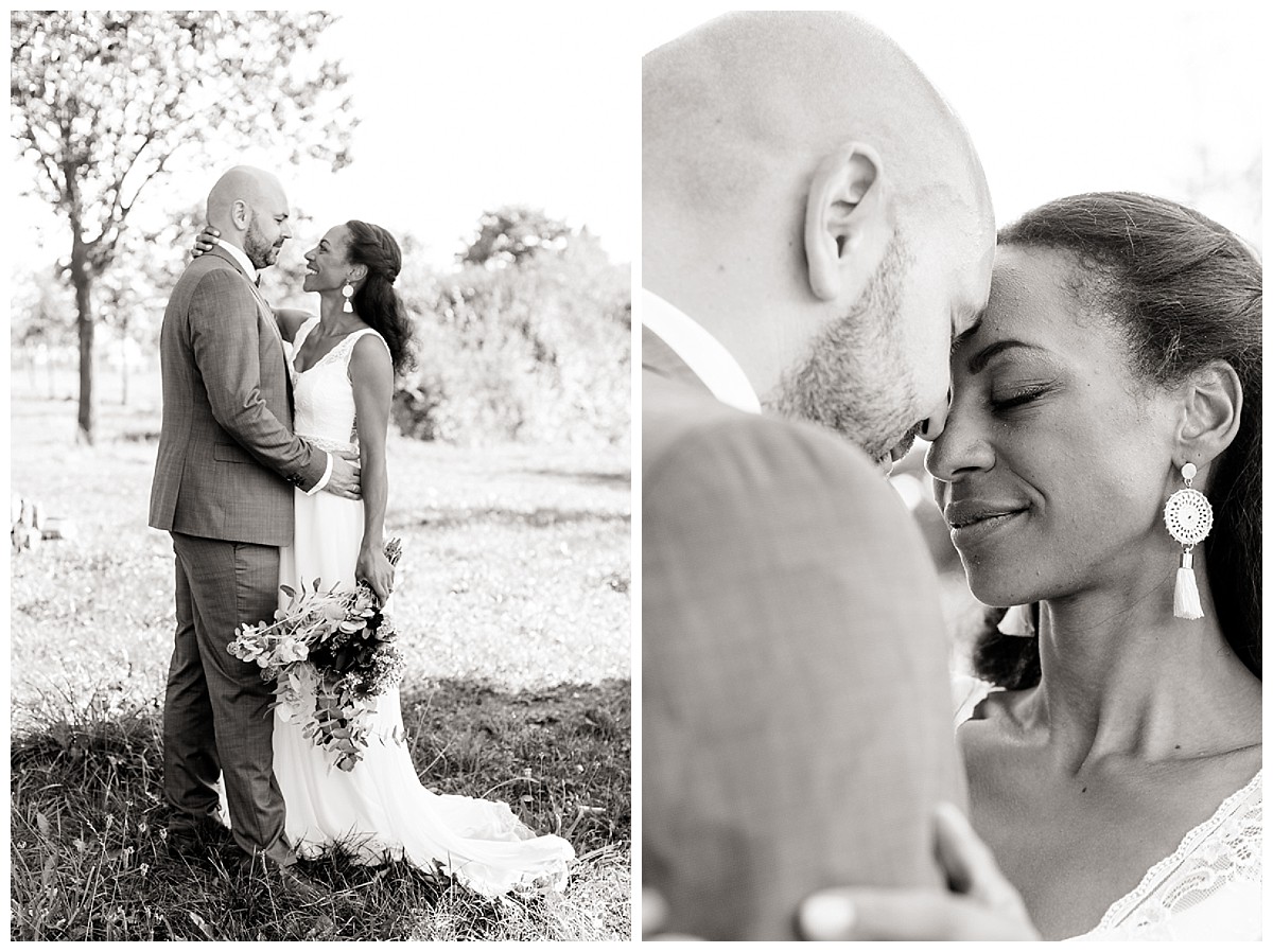 braut und Bräutigam Neimeshof Kempen boho Hochzeit freie Trauung Scheunenhochzeit Hochzeitsfotograf Niederrhein Jane Weber 