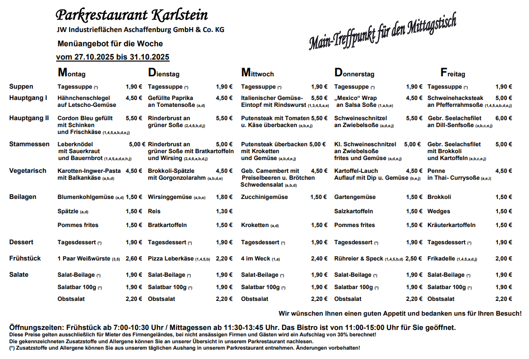 Speiseplan Muster - IF-Aschaffenburg
