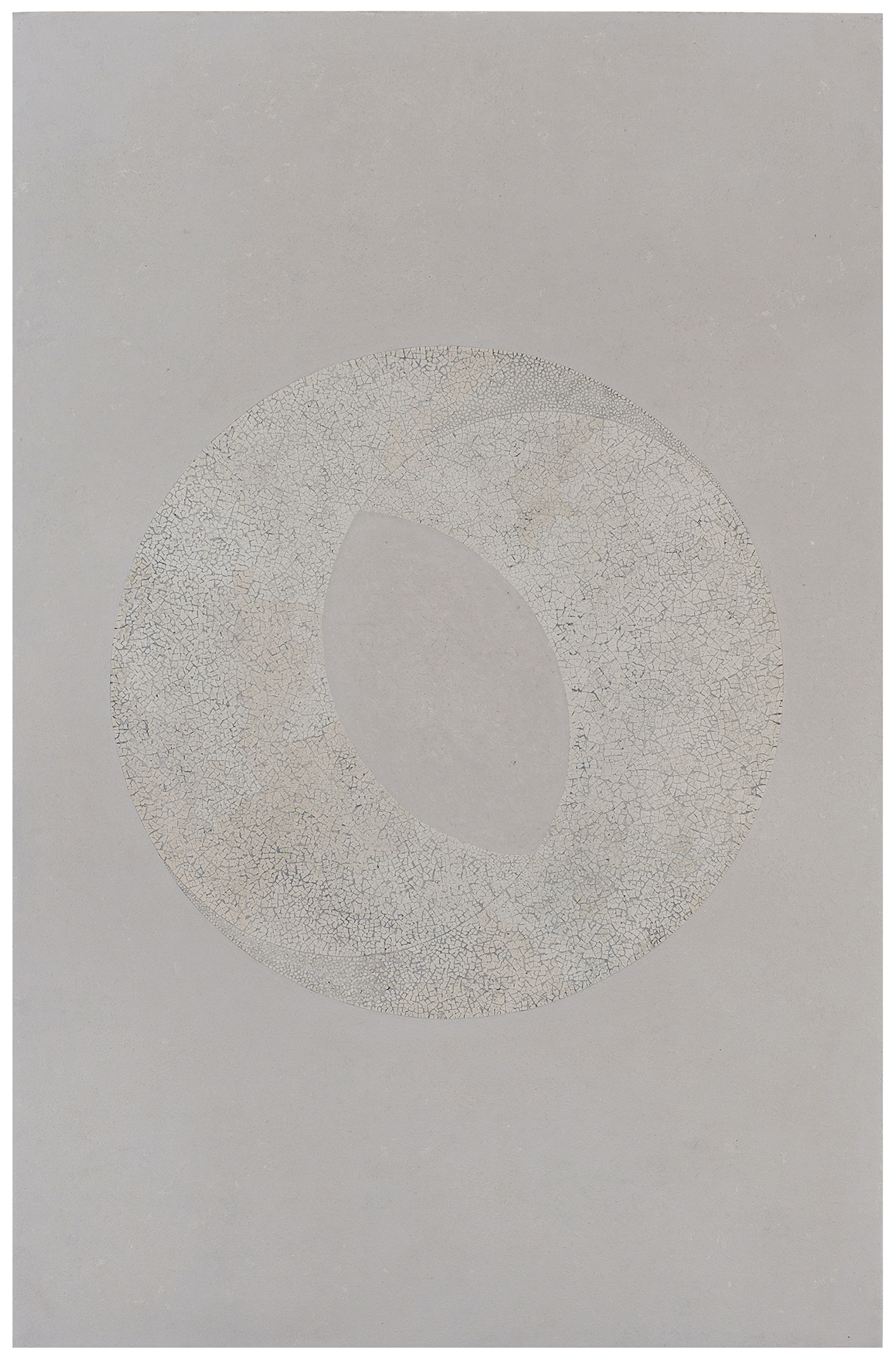 L'œil de la lune - Laque avec incrustation de coquilles d'œufs, finition cirée - Dimension : 60 x 90 cm