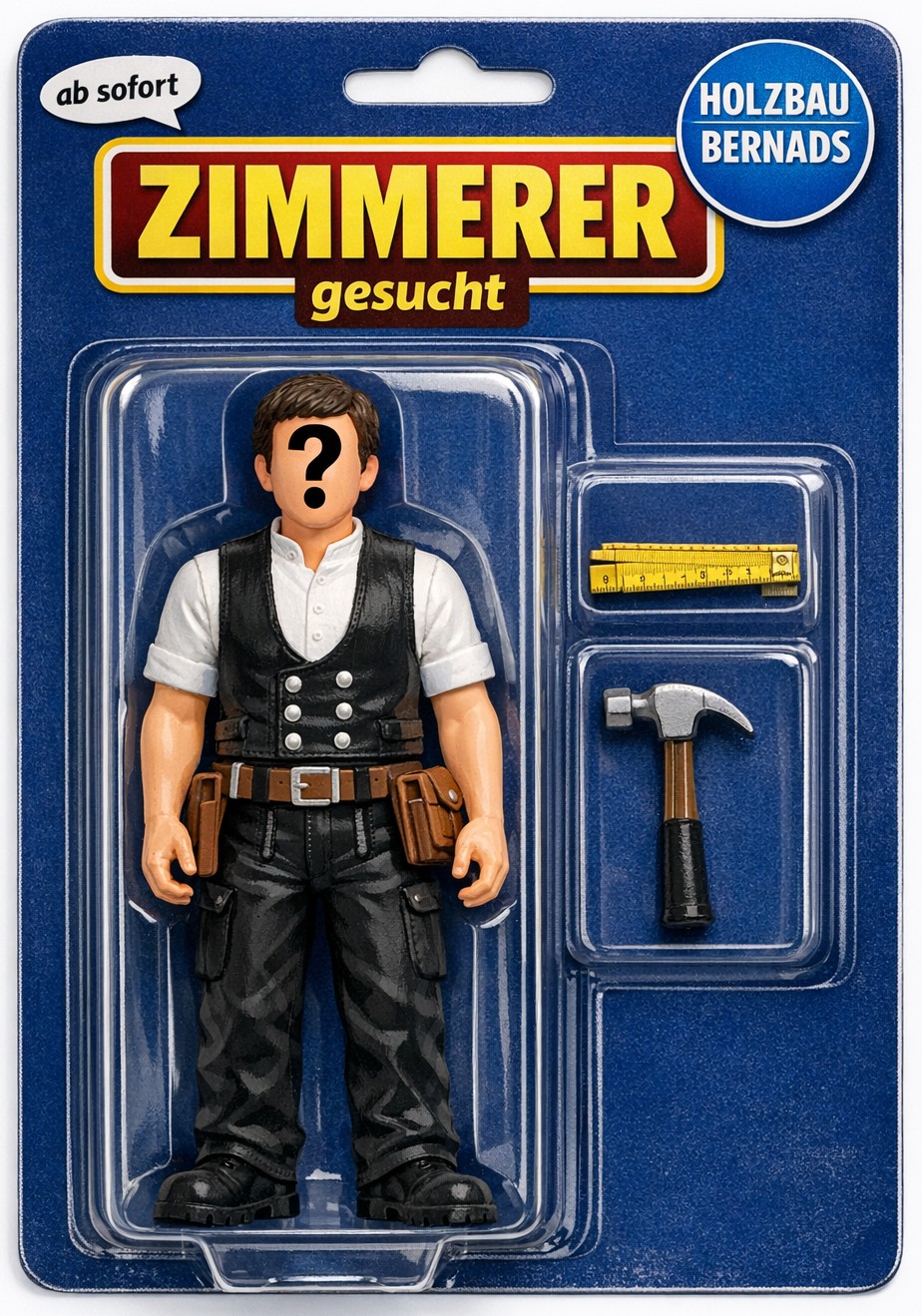 Stellenangebot Zimmerer, Bauhelfer, Ausbildung zum Zimmerer