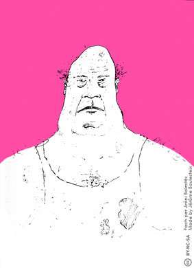 Le gros - fond rose