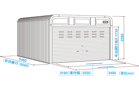 カスケードガレージNS-3000寸法