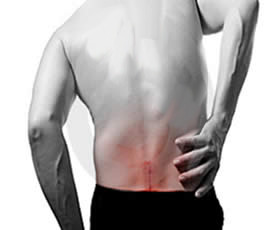 Dolor lumbar persona con lumbago