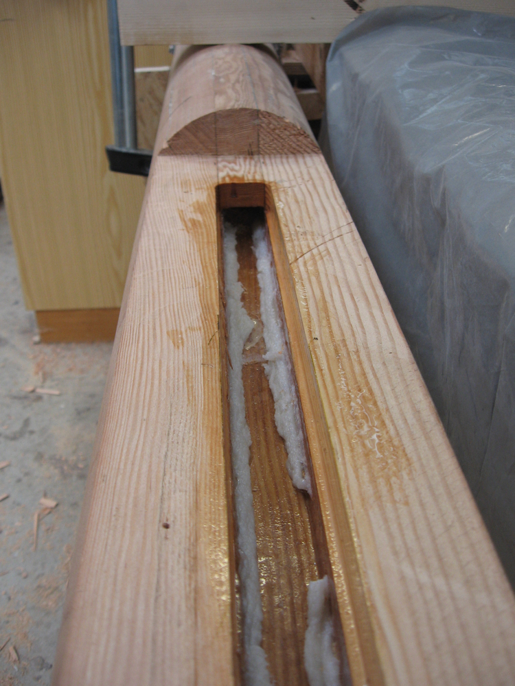 Mastreparatur eines „gebauten“ Mastes.