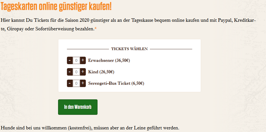 serengeti park tickets online