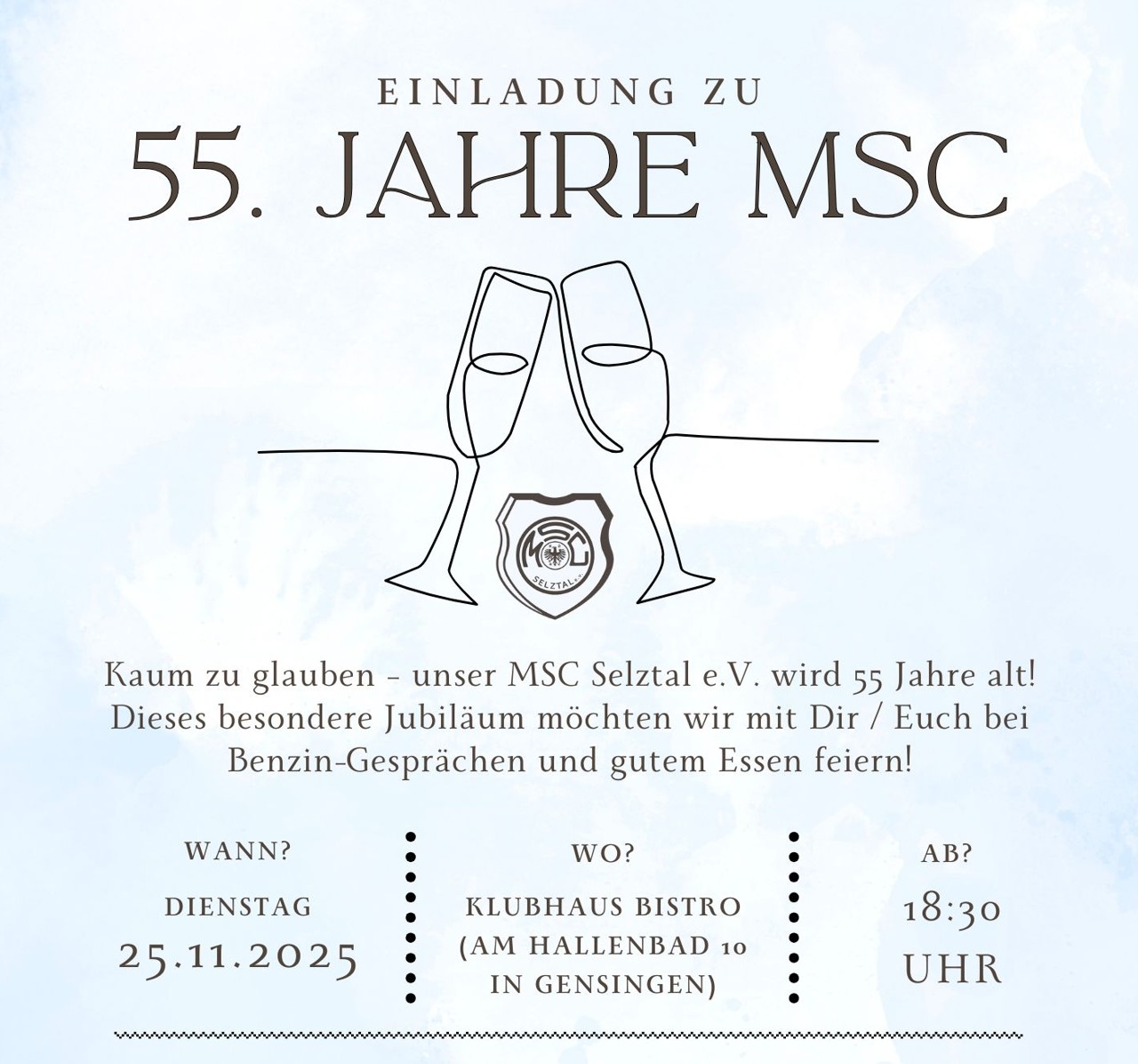 Einladung zum Jubiläum: 55 Jahre MSC Selztal e.V.