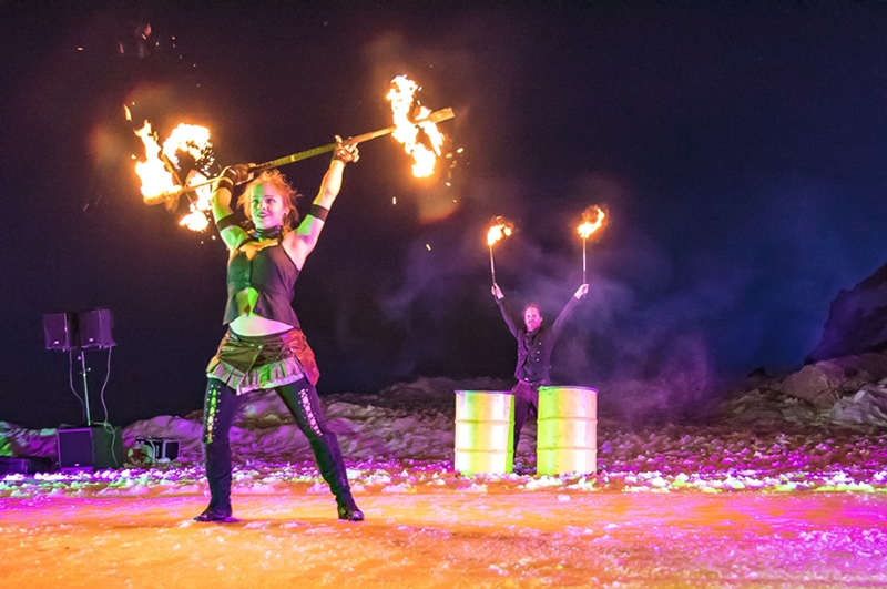 Feuershow auf der Zugspitze zum Mitarbeiterfest von Humbaur