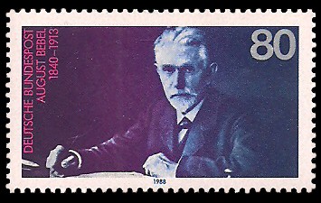 Briefmarke zum 75. Todestag von August Bebel
