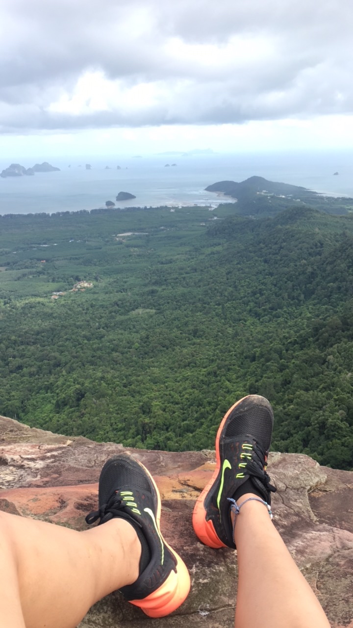 We have arrived at the top! Showing off how high we are