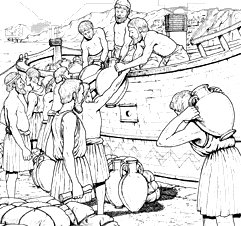 Commerce du vin par les romains