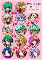 【さくらんぼハート】表紙キャラの男女カプ本。／神羅万象チョコ本／(B5/ｺﾋﾟｰ/--Ｐ/)遊び紙：有／ゲスト様有　2008/09/21