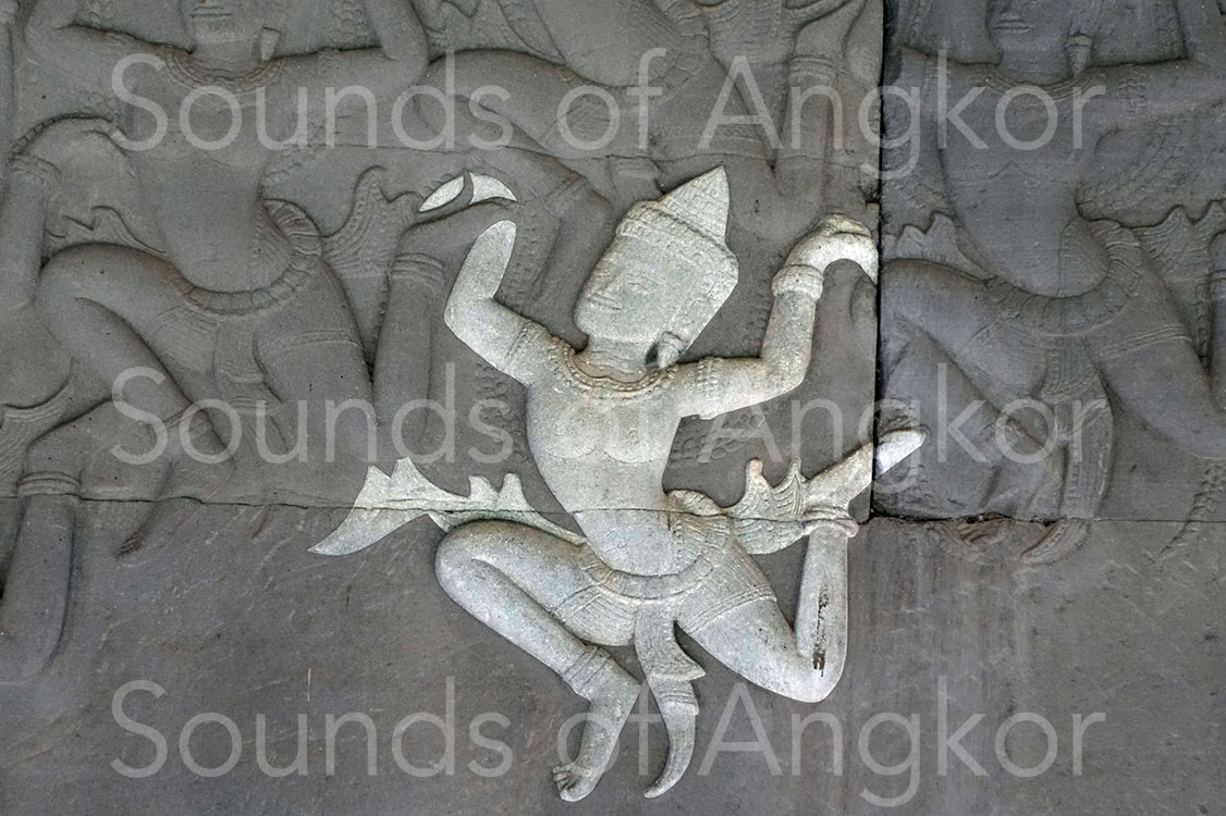 Male Apsara. Angkor Wat, third gallery, east side, south wing.
