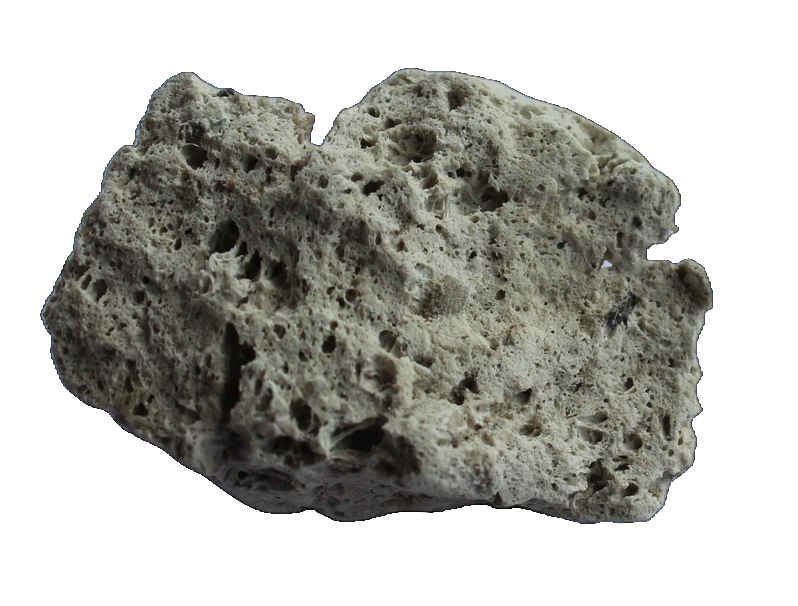 Auffallend sind an diesem vulkanischen Gestein sind seine großen Poren.