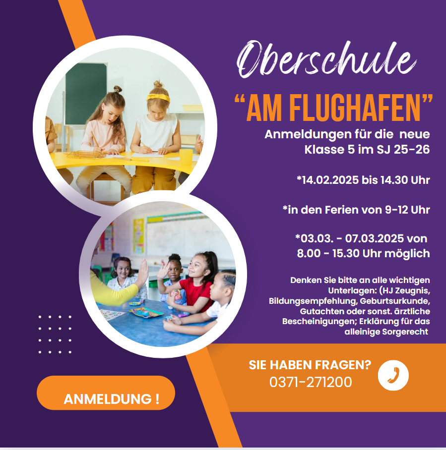 Anmeldung für Klasse 5