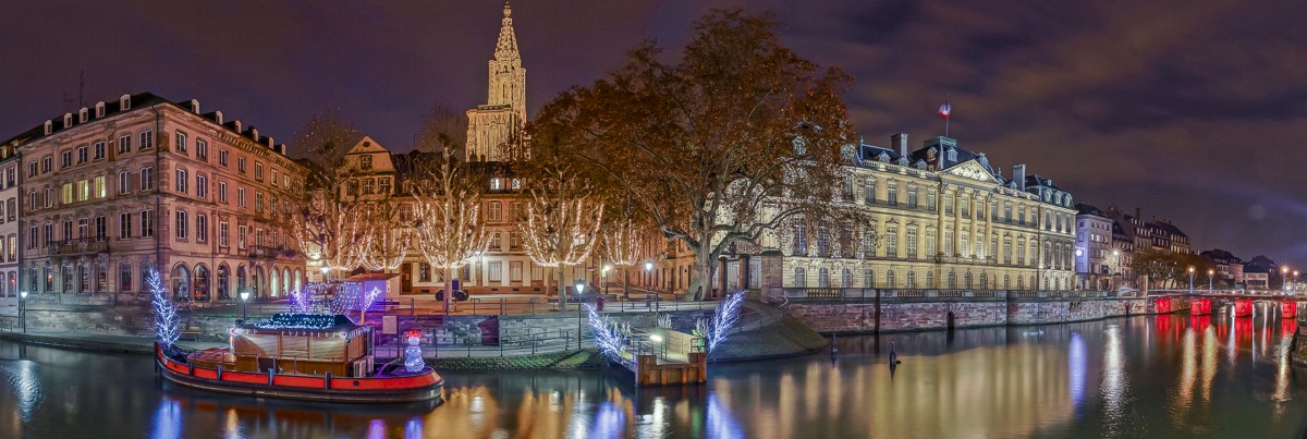 Strasbourg les quais - panoramique HDR - tirage 310mm X 860mm pleine feuille ou 200mm X 575mm avec marges - 170€ réf: straspan-012