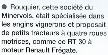 Texte et dessin ? extraits du livre "Encyclopédie des tracteurs fabriqués en France des origines à nos jours " de Christian Descombes
