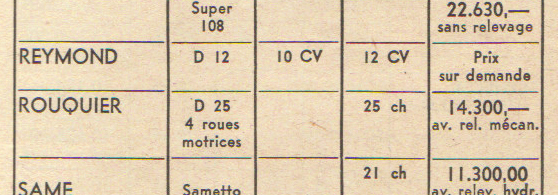 Septembre 1960 tracteur roues diesel
